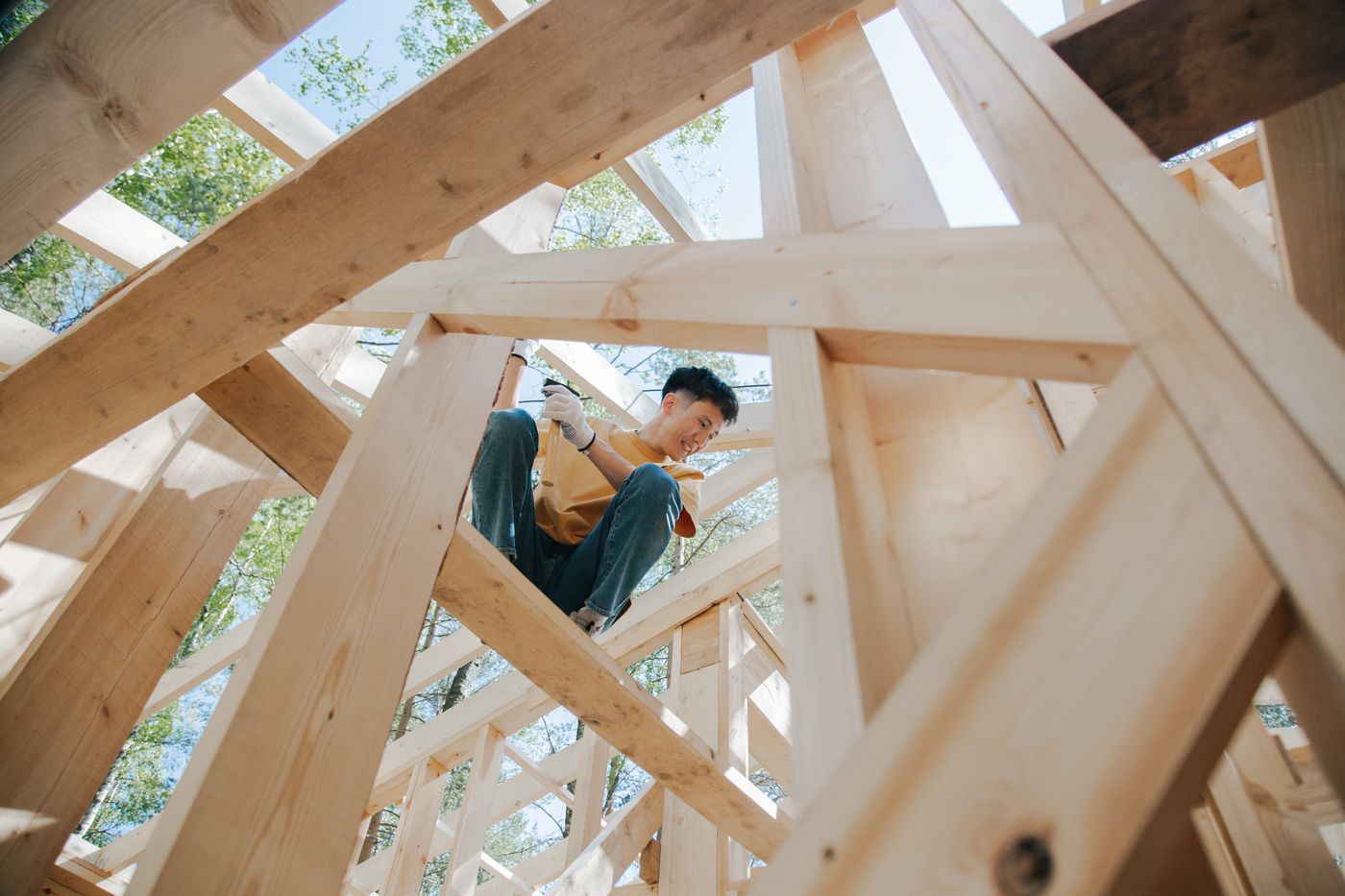 Residential framing at a construction site